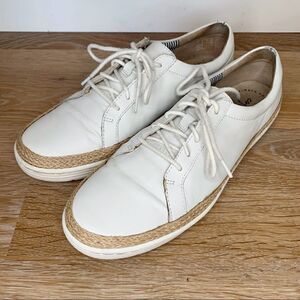 Collection by Clarks Marie Mist White Leather Espadrilles Sneakers